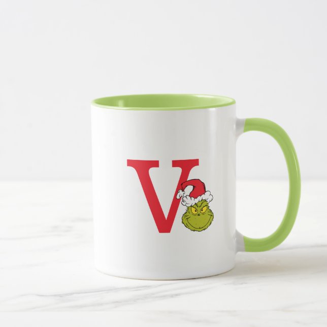Mug Comment Grinch Stol Christmas | Monogramme V (Droite)