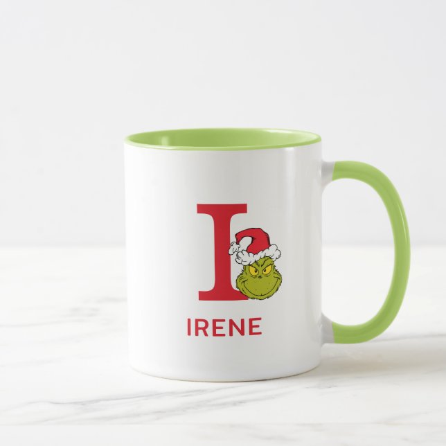 Mug Comment le Grinch a volé Noël | Nom & Monogramme I (Droite)
