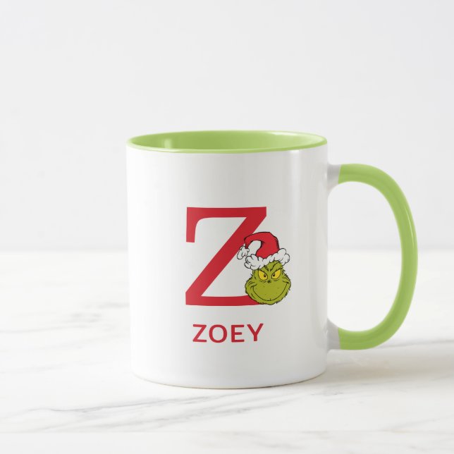 Mug Comment le Grinch a volé Noël | Nom & Monogramme Z (Droite)