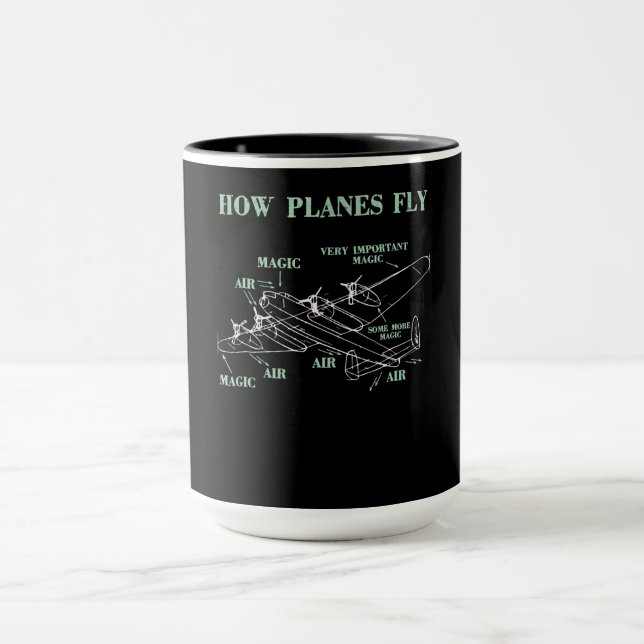 Mug Comment les avions volent amusant ingénieur aérosp (Centre)