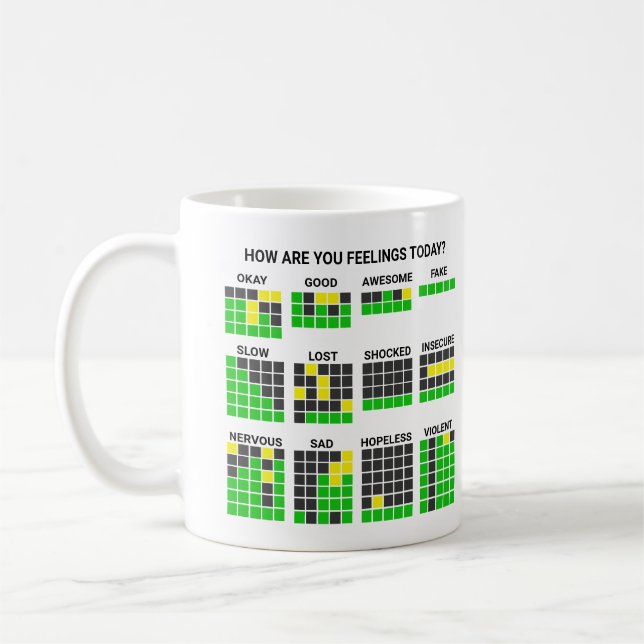 Mug Comment vous sentez-vous aujourd'hui? jeu de mots  (Gauche)
