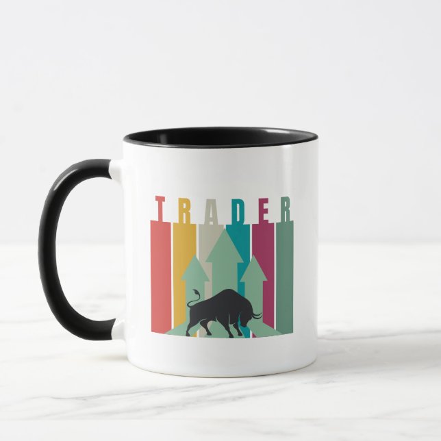 Mug Commerçant du marché haussier | Design simple  (Gauche)