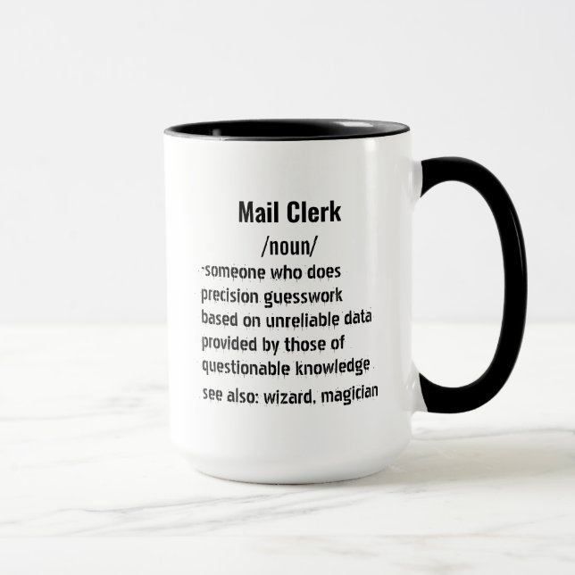Mug Commis de courrier amusant Cadeaux de définition p (Droite)