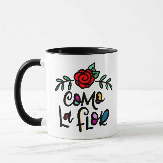 Mug Como La Flor, Illustration Rose (Gauche)