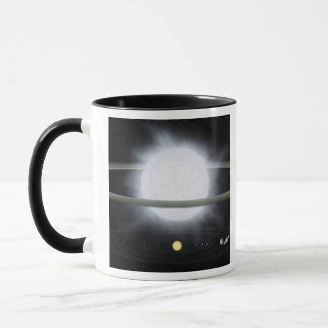 Mug Comparaison de la taille d'une étoile hypergiante (Gauche)