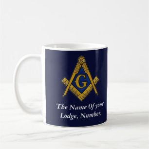 Mug Compas Franc-Maçon Navy Blue