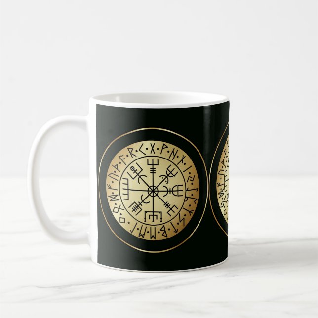 Mug Compas végétarien : Runes guides de l'Islande (Gauche)