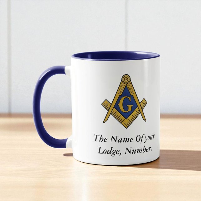 Mug Compass maçonnique noir et blanc (Créateur téléchargé)