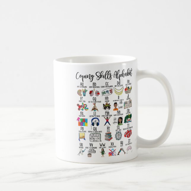 Mug Compétences Alphabet Conseiller en santé mentale (Droite)