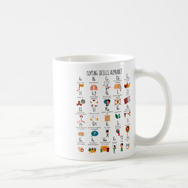 Mug Compétences Alphabet Conseiller Scolaire Santé Men (Droite)