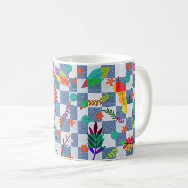 Mug Composición de flores y hojas (Devant droit)
