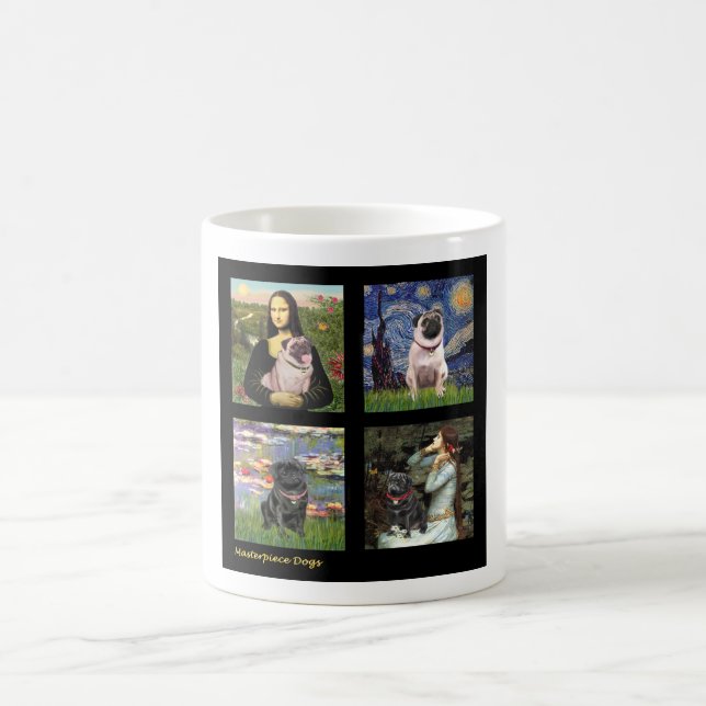 Mug Composite de pug d'art célèbre #1 (Centre)
