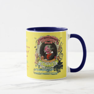 Mug Compositeur animal Beethoven de poule drôle de