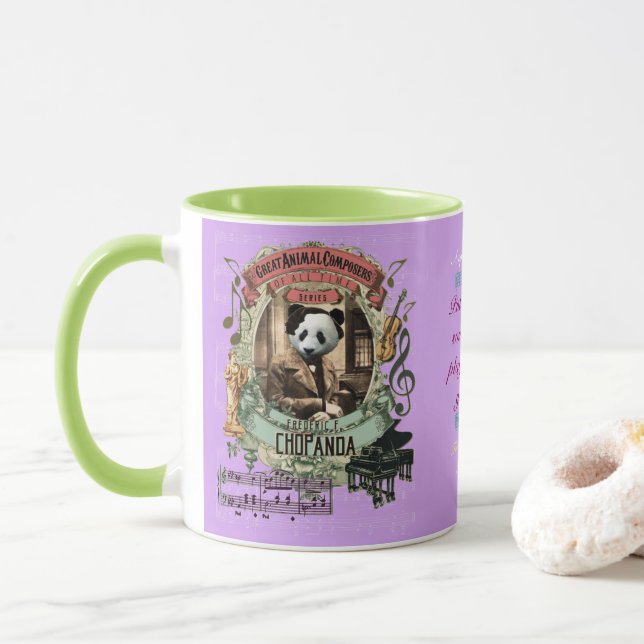 Mug Compositeur animal Chopin de panda drôle de (Avec donut)
