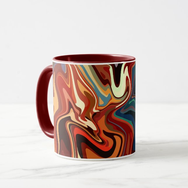 Mug Composition Abstraite avec contrastes chauds et Co (Devant gauche)