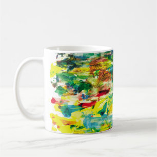 Mug composition abstraite de peinture à l'huile dessi