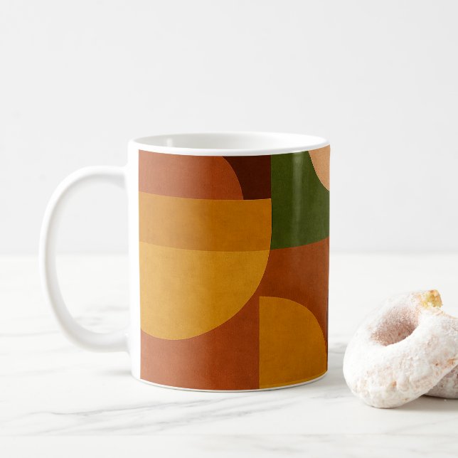 Mug Composition Abstraite de Style Mid-Century Modern (Avec donut)