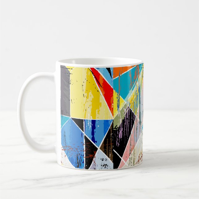 Mug Composition arrière - plan abstraite, avec traits, (Gauche)