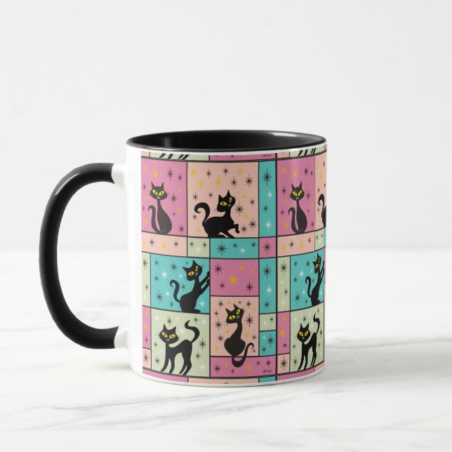 Mug Composition avec 5 chats noirs (Gauche)
