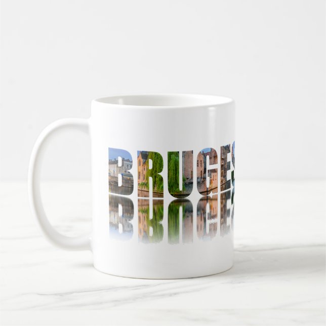 Mug Composition de la photo texte de Bruges (Gauche)