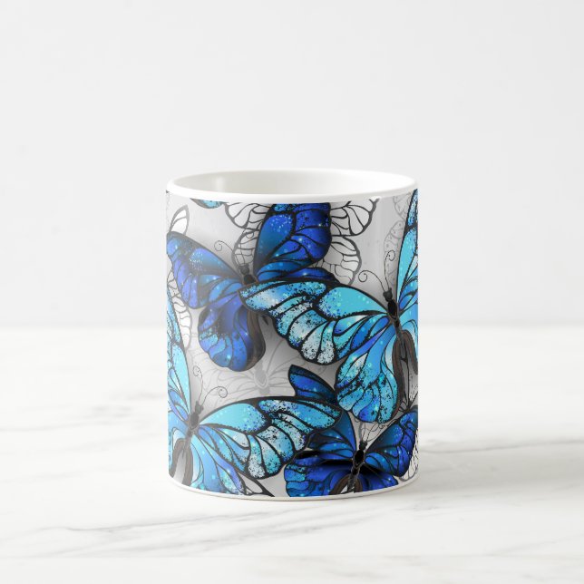 Mug Composition de papillons blancs et bleus (Centre)