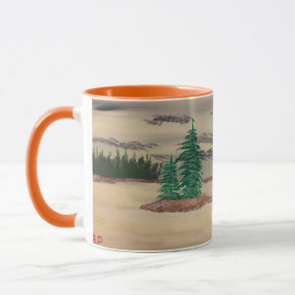Mug Composition des gris, jaunes et bruns