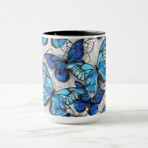 Mug Composition des papillons blancs et bleus