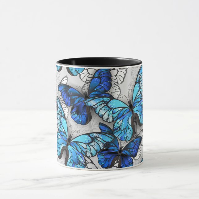 Mug Composition des White and Blue Butterflies (Centre)