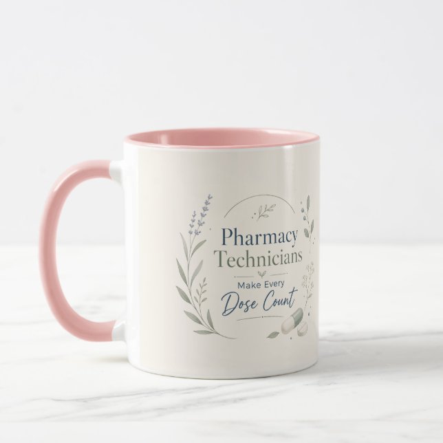 Mug Composition florale d'appréciation pour les techni (Gauche)