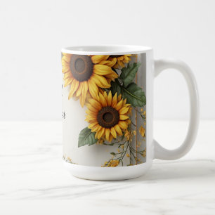 Mug Composition Florale de Tournesols Cottagecore