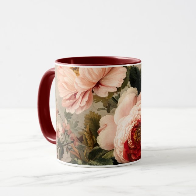 Mug Composition florale vintage vibrante (Devant gauche)