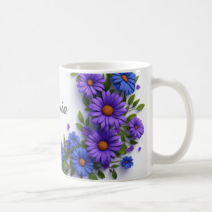 Mug Composition florale violette de jardin printanier