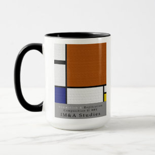 Mug Composition II Musique jaune bleu Brown