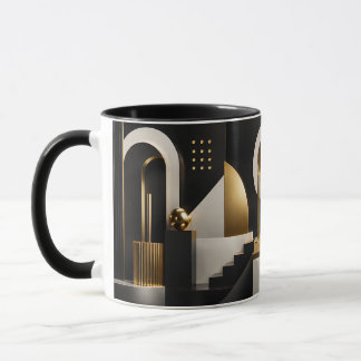 Mug Composition Moderne Luxueuse : Cadeau Or, Noir