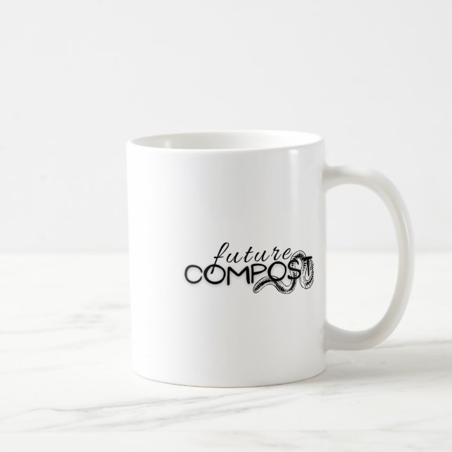 Mug Compost Futur Avec Sticker Worm (sombre) (Droite)