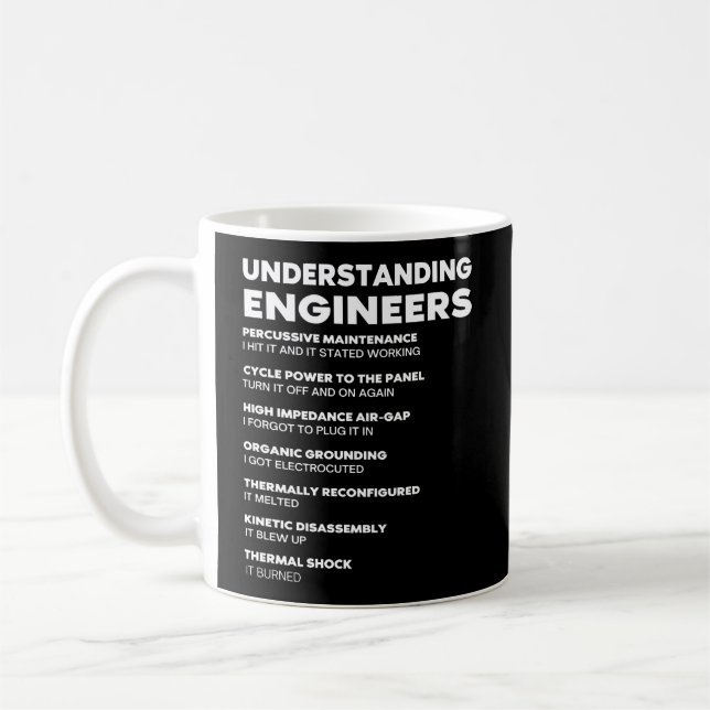 Mug Comprendre les ingénieurs Drôle ingénieur cadeau (Gauche)
