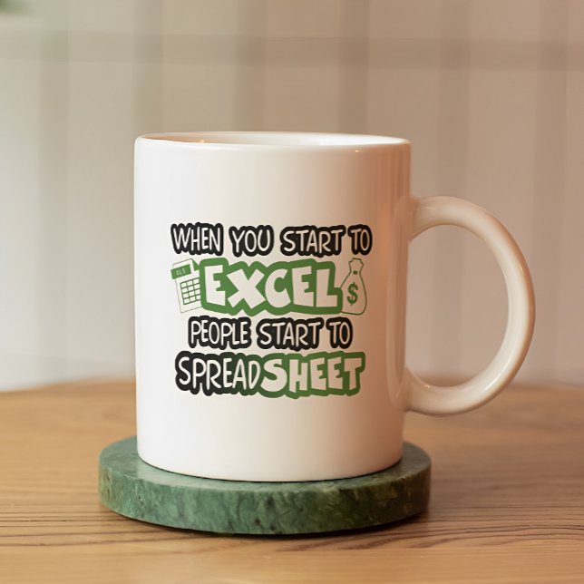 Mug Comptabilité Excel et feuille de calcul amusante (Créateur téléchargé)