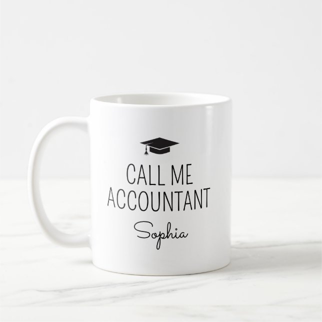 Mug Comptable à appeler Nom personnalisé (Gauche)