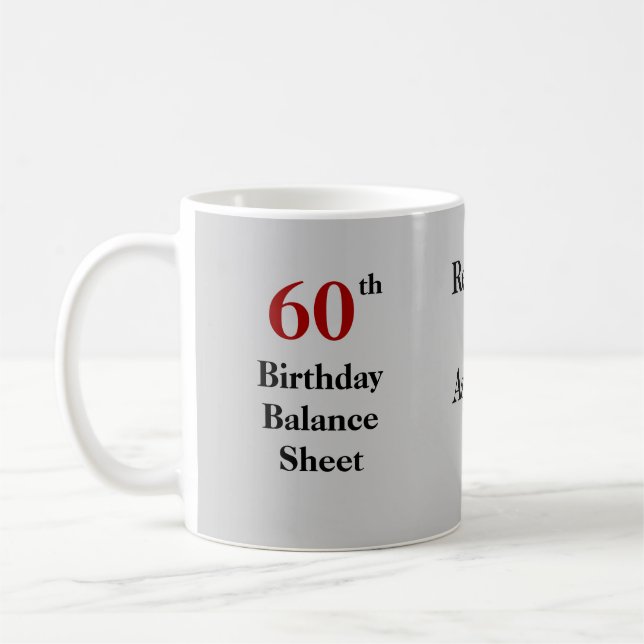 Mug Comptable amusant CPA 60e Bilan d'anniversaire (Gauche)