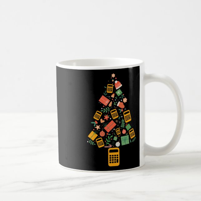 Mug Comptable de l'arbre de Noël Calculatrice Finance  (Droite)