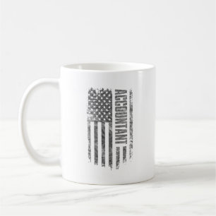 Mug Comptable drapeau USA design en détresse