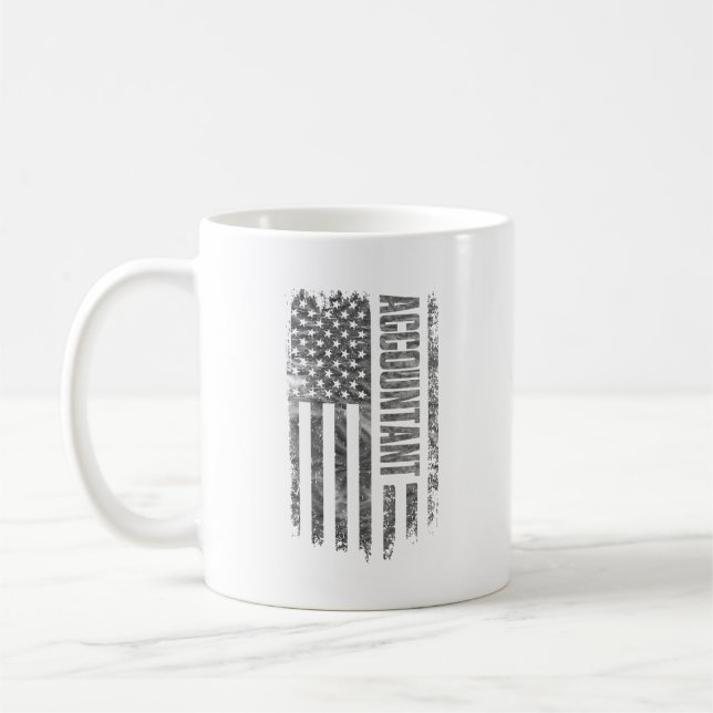 Mug Comptable drapeau USA design en détresse (Gauche)