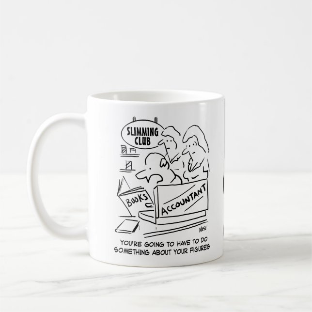Mug Comptable drôle vérifie les chiffres du club d'ami (Gauche)