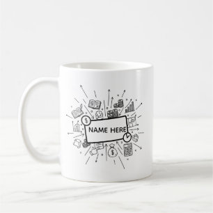 Mug Comptable Personnalisé Nom Minimaliste Finance