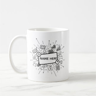 Mug Comptable Personnalisé Nom Minimaliste Finance