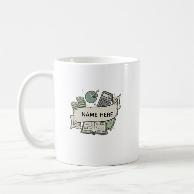 Mug Comptable personnalisé professionnel de la finance (Gauche)