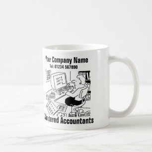 Mug Comptable travaillant dans le dessin de bureau