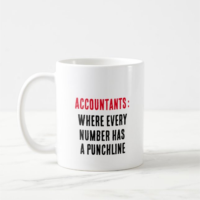 Mug Comptables : Où chaque numéro a une ligne pointill (Gauche)