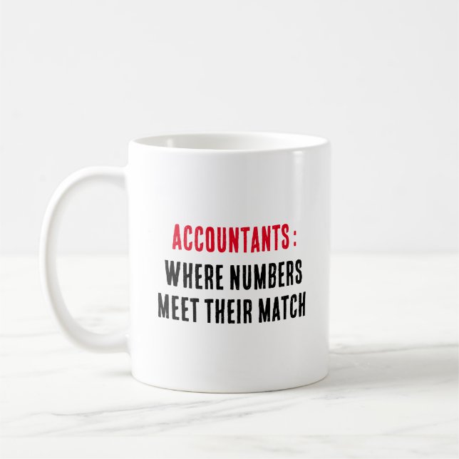 Mug Comptables : où les numéros correspondent à leur c (Gauche)