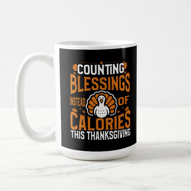 Mug Compter les bénédictions au lieu des calories (Gauche)